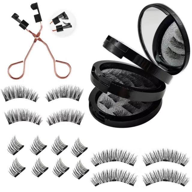 Magnetic Eyelashes Curler Clip Set With 3D Magnet Reusable False Lashes Kit