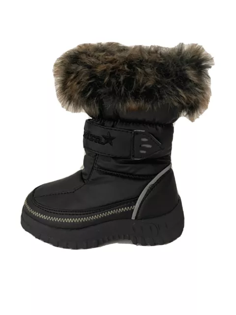 XTM Kisa Black Kids Waterproof Apres Snow Boots Size AU Kids 8-8.5 (EUR 25/26)