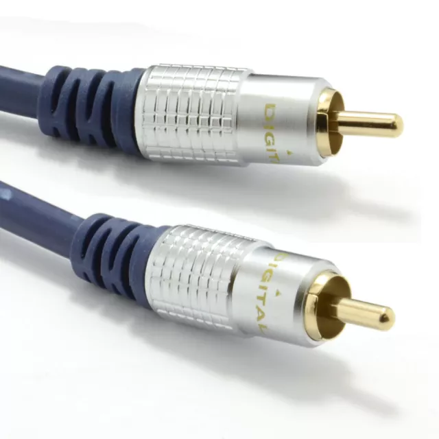 5m Pure HQ OFC Shielded Subwoofer/Composite Digital Coax Audio/Video Cable Gold