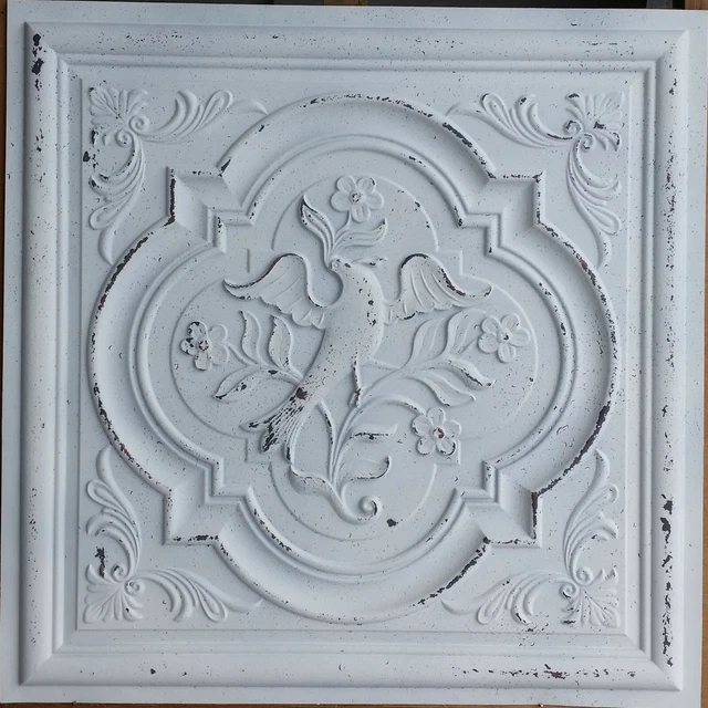 Hand finishes ceiling distressed crack white copper wall panel PL39 10pcs/lot