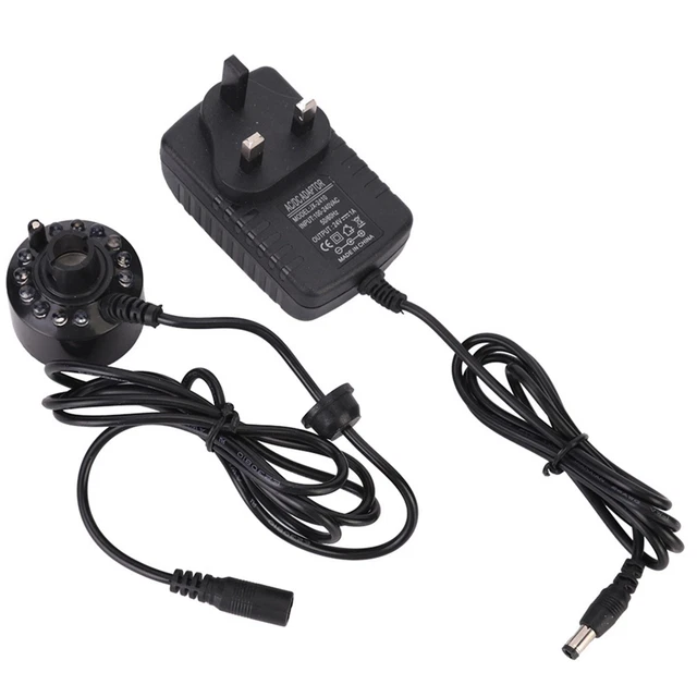 Black Aquarium 12 LED Luce Ultrasuoni Mist Maker Atomizzatore Fontana D'acqu DB3