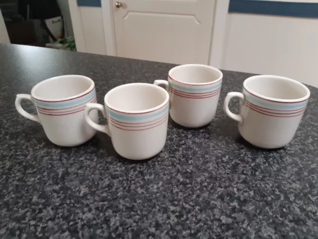 Crown Lynn Vintage Hotel Ware Badged CHL Demitase/Coffee Cups ×4 1960'70's 3