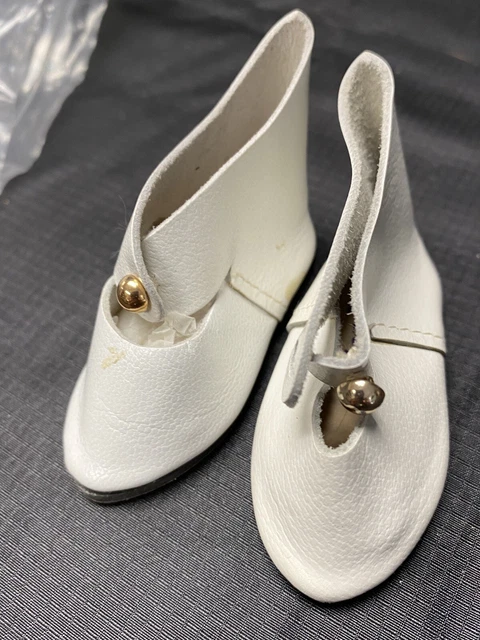 Vintage Unique Leather Doll Shoes For Bisque or Old Style Doll 
