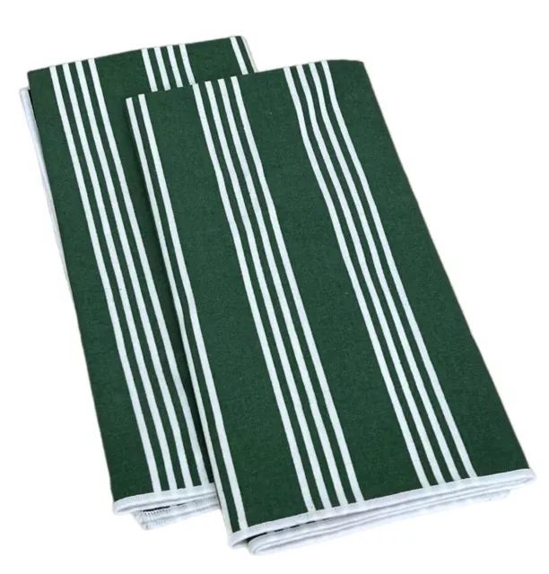 Longaberger Baskets Hunter Green Stripe Napkin Set