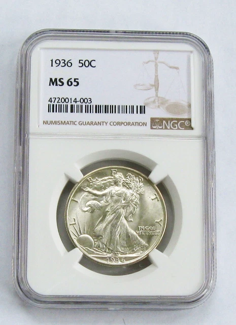 1936 Walking Liberty Half Dollar, NGC MS-65