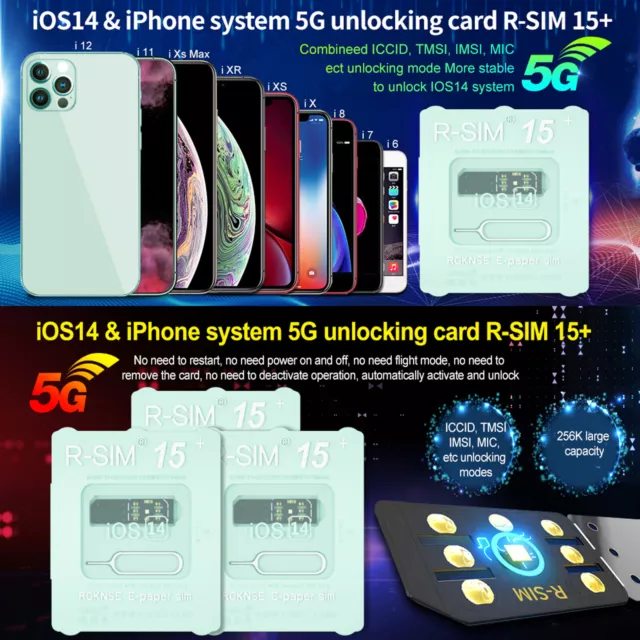 R-SIM15+ Nano Unlock RSIM Card per iPhone 13 12 mini 12 Pro XS MAX 8 IOS 15 Y1 3