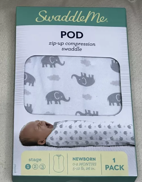 Swaddle Me Sleep Sack Pod Newborn 0-2 Months Elephant Unisex Boy/Girl NB Baby