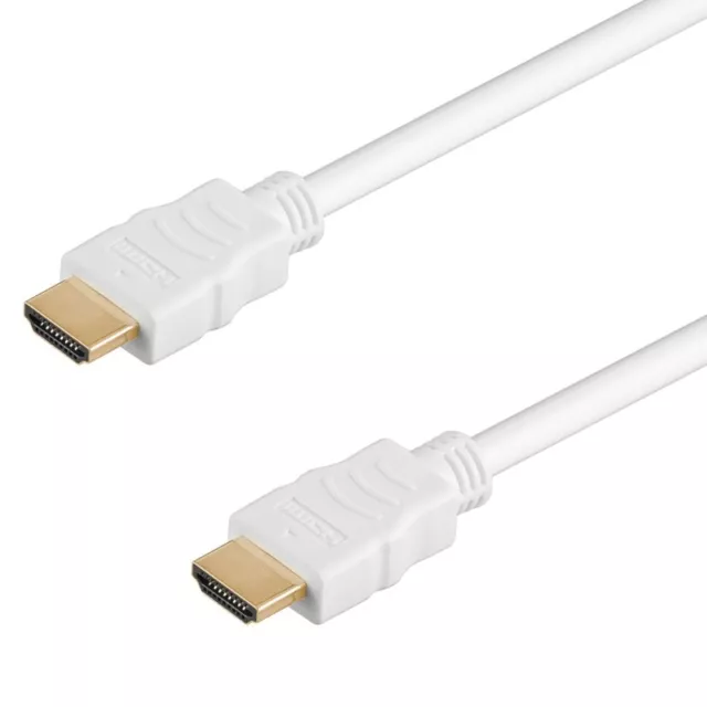 HDMI Kabel 10m High Speed with Ethernet A-Stecker 3D FULL HD 4K vergoldet weiß