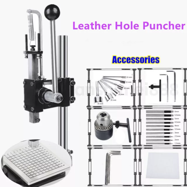 Manual Leather Hole Puncher Hand Punching Machine Press Punch Tool Leather Craft