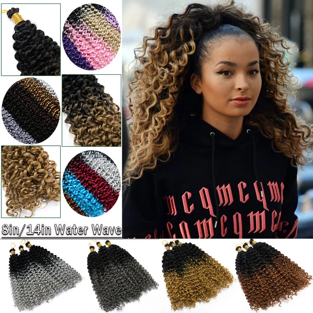Extensiones de cabello de ganchillo con onda de agua rizada hinchable Twist Ombre afro rizado EE. UU.