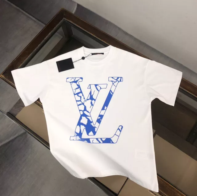 Louis Vuitton lv white round neck short sleeve