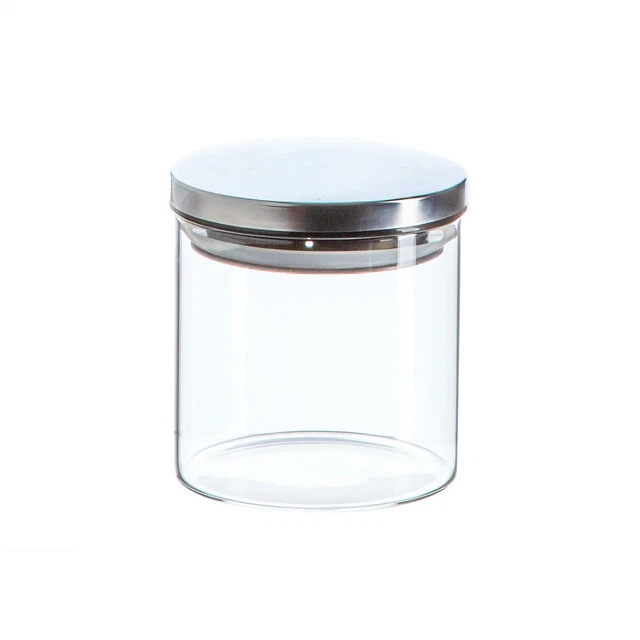 Verre Pot de rangement avec couvercle en métal Cuisine de stockage de l'argent