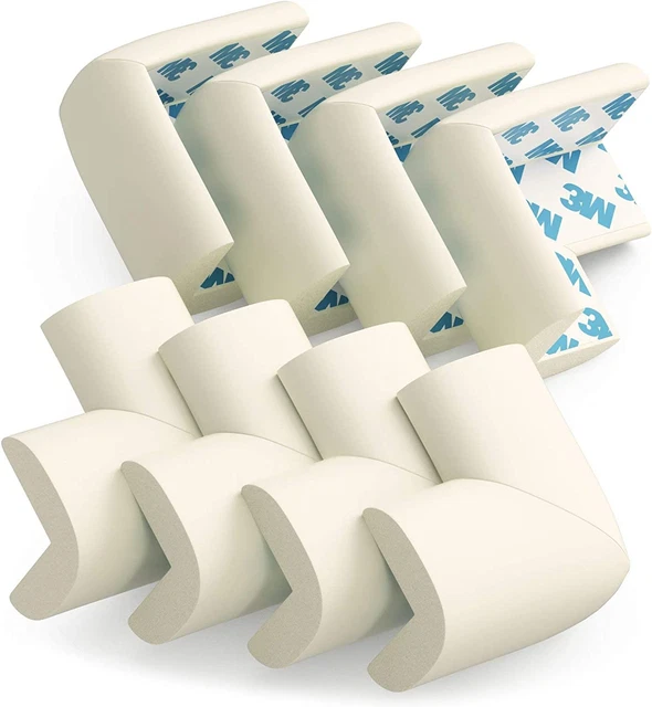 Table Corner Protectors for Baby - Pre-Taped Corner Guards, 8 Pack, Large, Off