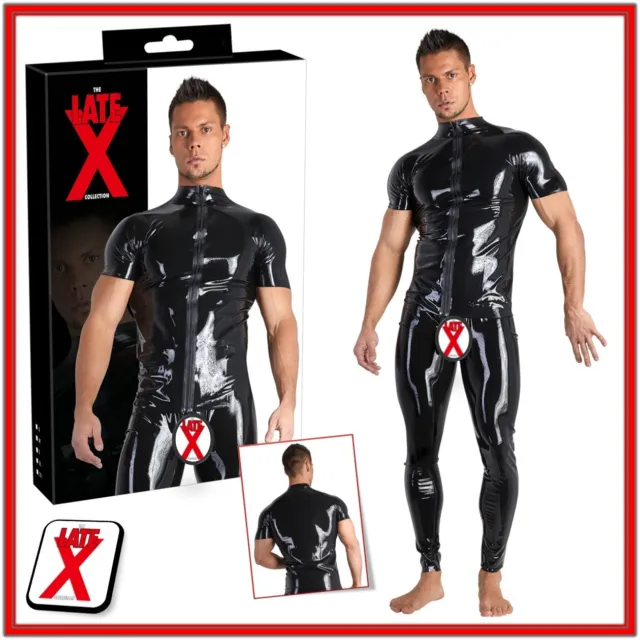 Sexy Camicia Uomo in lattice nero Latex Shirt Black Abbigliamento Fetish toys