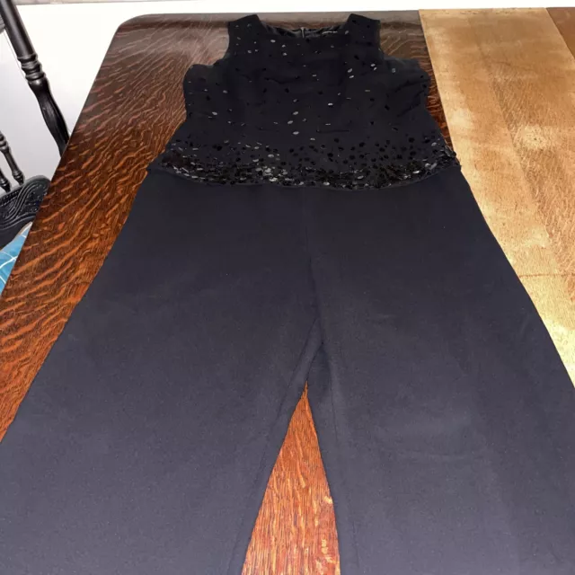 Valerie Dresses Sleeveless One Piece Pants Suit Womens 12 Black Career Wear
