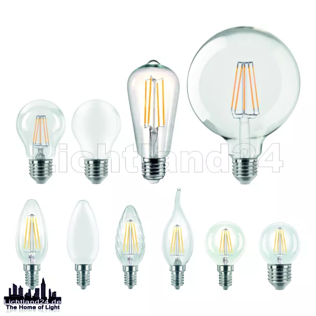 E14 - E27 Filament LED Windstoß Kerze Birne Tropfen Globe Edison Lampe / dimmbar