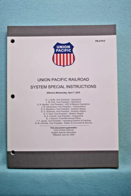 Union Pacific - System Special Instructions - April 7, 2010
