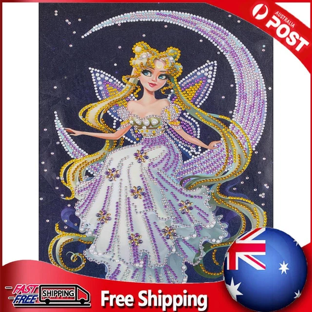 5D DIY Partial Drill Special Shape Moon Fairy Rhinestone Diamond Drawing Kit