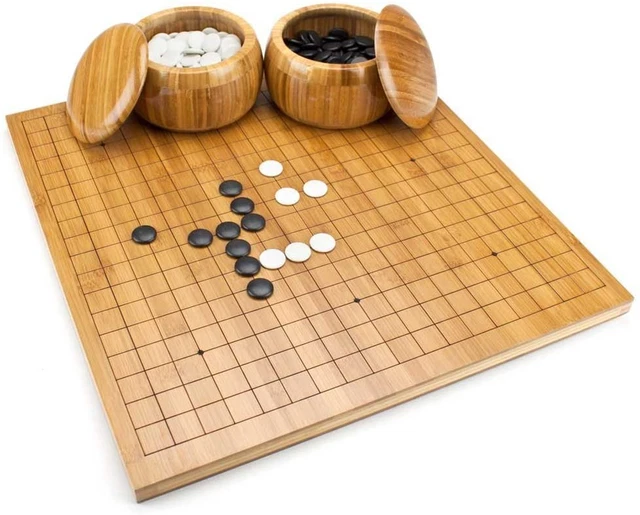 Go Set All Natural Bamboo Wood Go Board | Bowls and 361 Bakelite Stones | 2-Play Go Set All Natural Bamboo Wood Go Board | Bowls and 361 Bakelite Stones | 2-Play