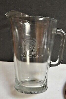 Beer Pitcher Steelworkers of America Glass Rocky Mountain Polka Festival WYOMING