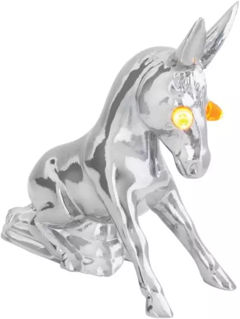 48160 Chrome Novelty Donkey Hood Ornament with Illuminated Eyes