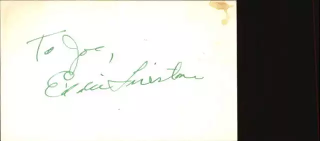 Eddie Firestone d. 2007 Actor Duel Signed 3" x 5" Index Card