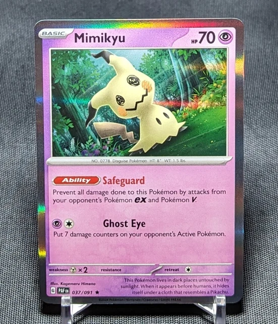 MIMIKYU RARE HOLO Psychic 2024 PALDEAN FATES Pokemon TCG Card 037/091