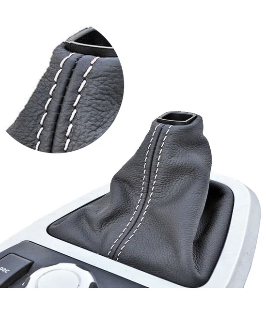 Copertura Antipolvere Per Leva Del Cambio Auto - In Pelle PU Nero E Cromato - Facile Installazione - Foto 11