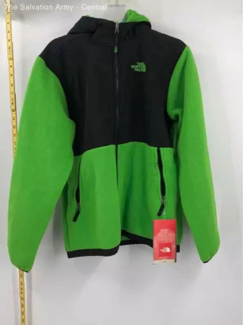 The North Face Boys Green Black Colorblock Fleece Full-Zip Jacket Size XL 18/20