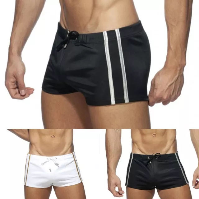 Polyester Swimwear for Men Beach Summer Swimming Sport Trunks Black Size M~2XL