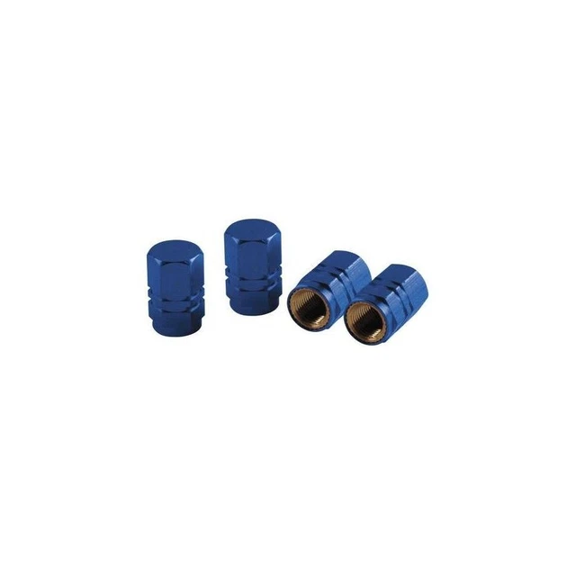 Pilot Set 4 Tappi Coprivalvola Universali Hexagonal Blu 02504-Lp Valvole E Tappi