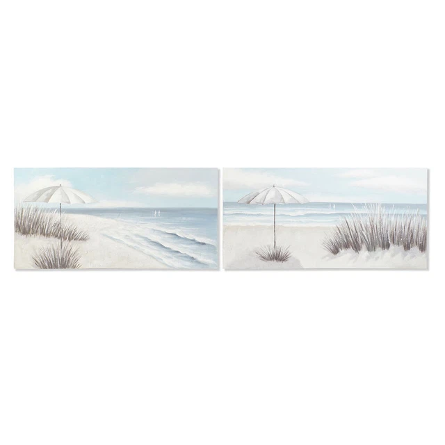 Cadre DKD Home Decor Plage méditerranéen (140 x 3 x 70 cm) (2 Unités)