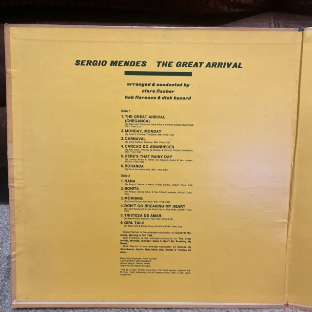 Sergio Mendes - The Great Arrival Vinyl LP Atlantic1466 Ex/Ex MONO 1966 US Press 2