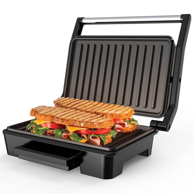 'Panini Press Grill, Stainless Steel Sandwich Maker with Double Non-Stick Coated