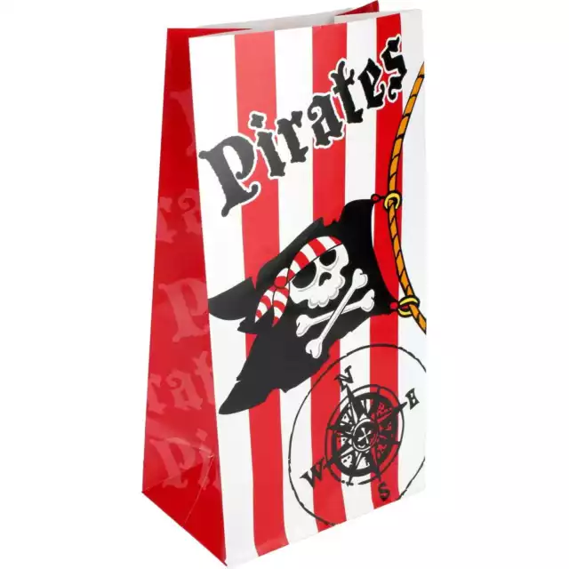Pirate Birthday Party Supplies Paper Lolly Loot Treat Favour Bags Sacks Pk 12
