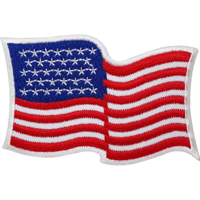 USA Flag Embroidered Iron / Sew On American Patch United States US America Badge