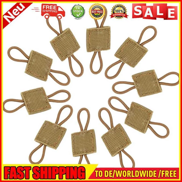 10 pz Clip Portatile Cinghia Elastica per Gilet Zaini Borse (Cachi)