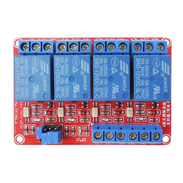 Elegoo 4 Kanal DC 5V Relaismodul mit Optokoppler für Arduino UNO R3