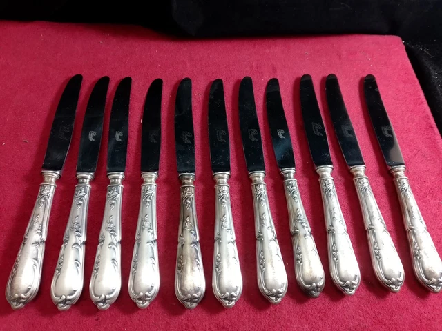 12 COUTEAUX SFAM Entremet Modèle Prenez Moi En Métal Argenté 21,8cm EUR
