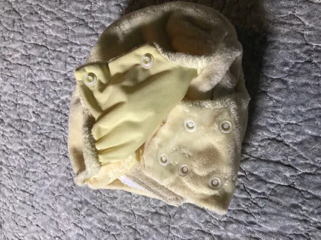 Jamtots Butter Yellow BerryPlush All in One AIO Hemp Cloth Diaper size Small