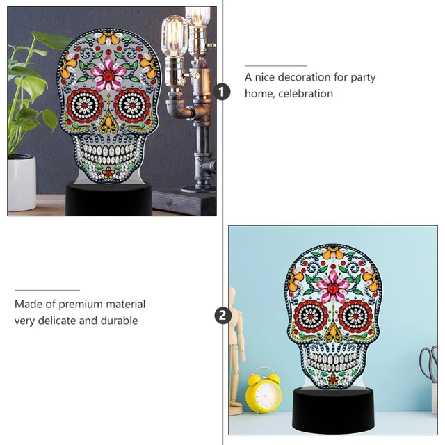 SPOOKY HALLOWEEN NIGHT Light Party Decor Painting Skull Table Lamp £15.