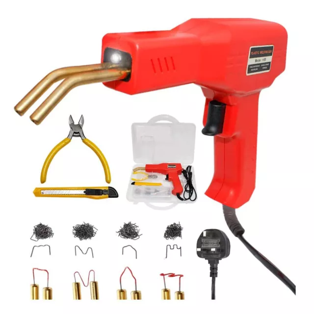 Hot Stapler Gun 200 Staples Plastic Repair Car Bumper Welding Welder Machine Kit 2