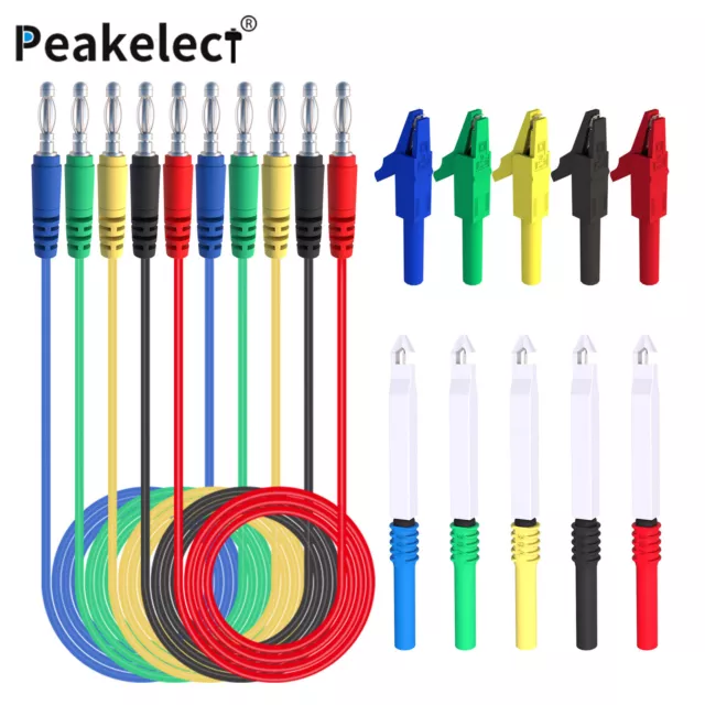 4mm Banana to Banana Plug Test Lead Kit with Wire Piercing Probe Alligator Clip