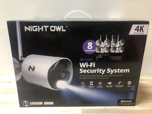 Night Owl CL-BT8WN-18L Bluetooth Video Home Security Camera System- (8) Cameras