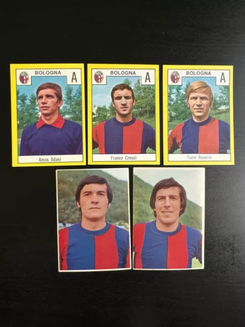 1969-70 1971-72 Relì CALCIATORI Lotto 5 Figurine BOLOGNA Fedele CRESCI Adani