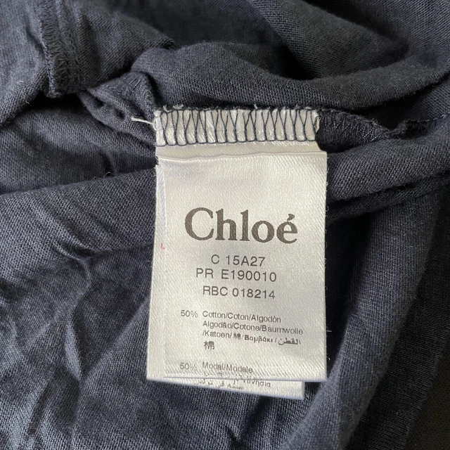 T-shirt CHLOE Top età 12 anni blu navy maniche corte stampa logo cotone 13