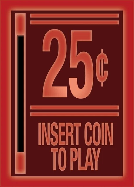 25 Cent Insert Magnet Video Game 2.5” x 3.5” pinball game room pac-man new