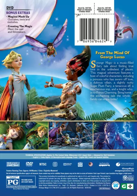 Strange Magic Evan Rachel Wood Gary Rydstrom DVD [Kids & Family] PG NEW