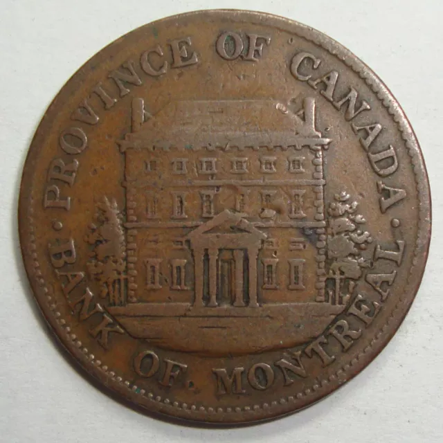 1844 Bank Of Montreal Canada Half Penny Token Coin