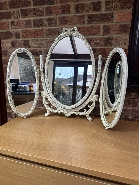 gold ornate arched triple dressing table mirror 80cm x 56cm Gold Ornate Arched Triple Dressing Table Mirror 80cm x 56cm vanity make up